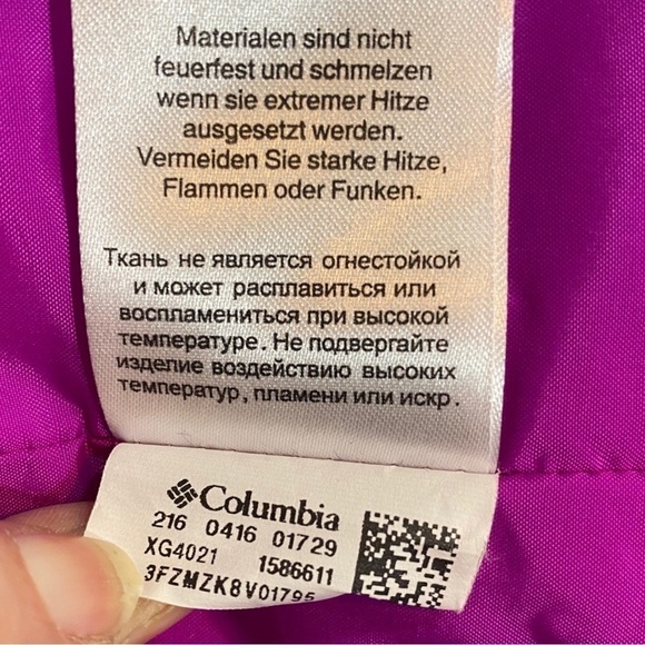 Columbia Omni Tech Heat Waterproof Breathable Purple Hooded Jacket L 14/16 - Picture 9 of 13